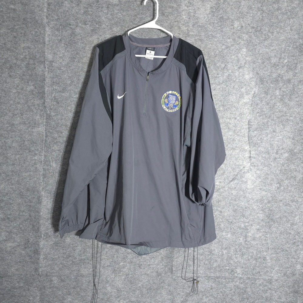 Nike Storm-FIT Pullover Men XL Gray RC Elite Lacrosse 1/4 Zip Windbreaker 359725